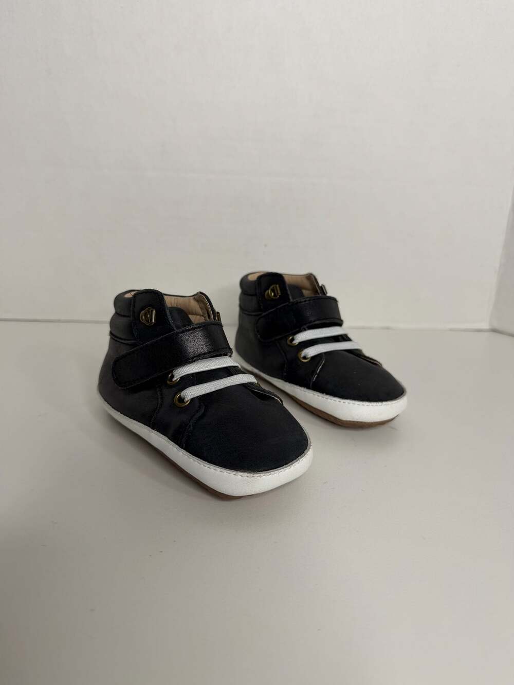 Little Bipsy 18-24 Mo Baby Leather Booties Shoes Boys Black
